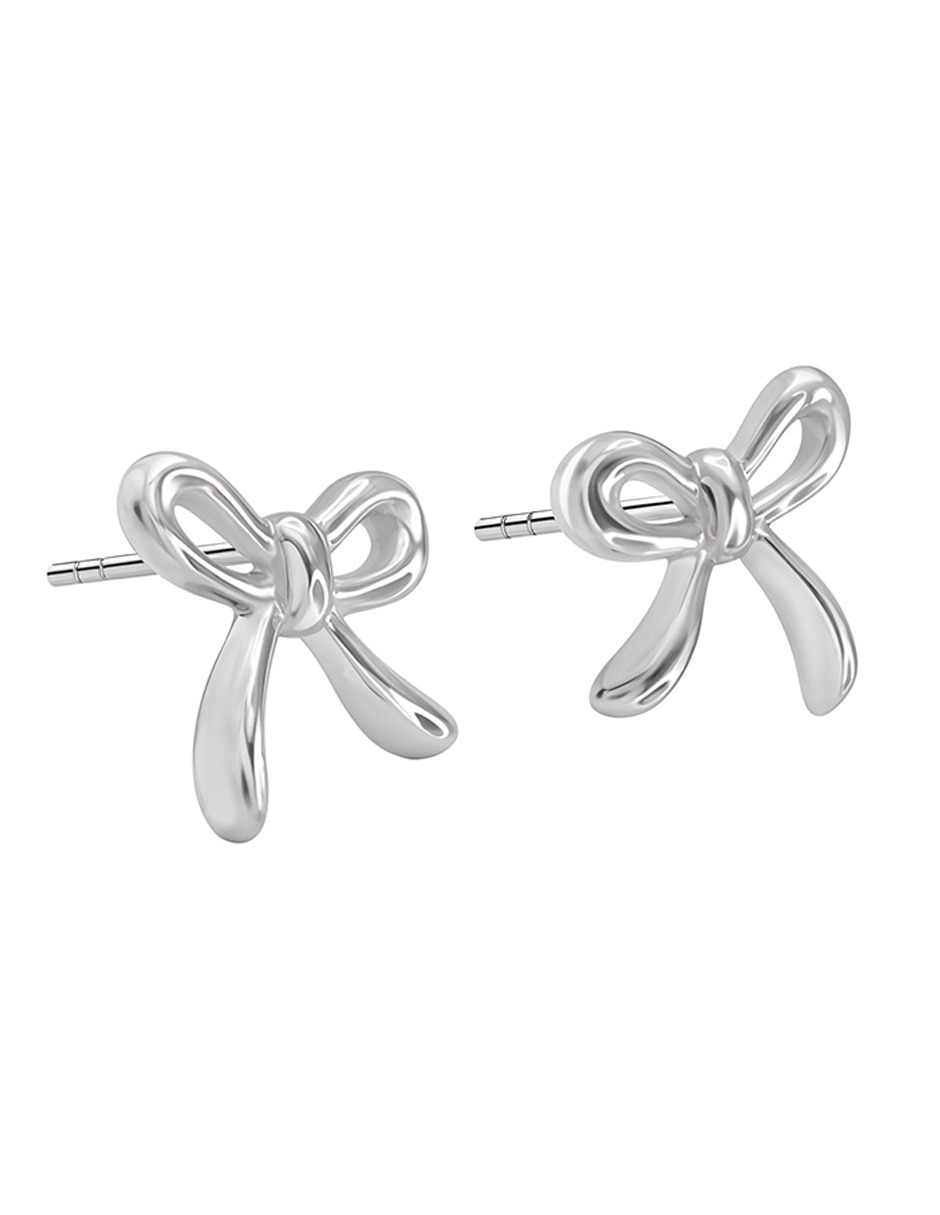 Broqueles de moño Garabatos de plata P 925 con acabado plateado 2