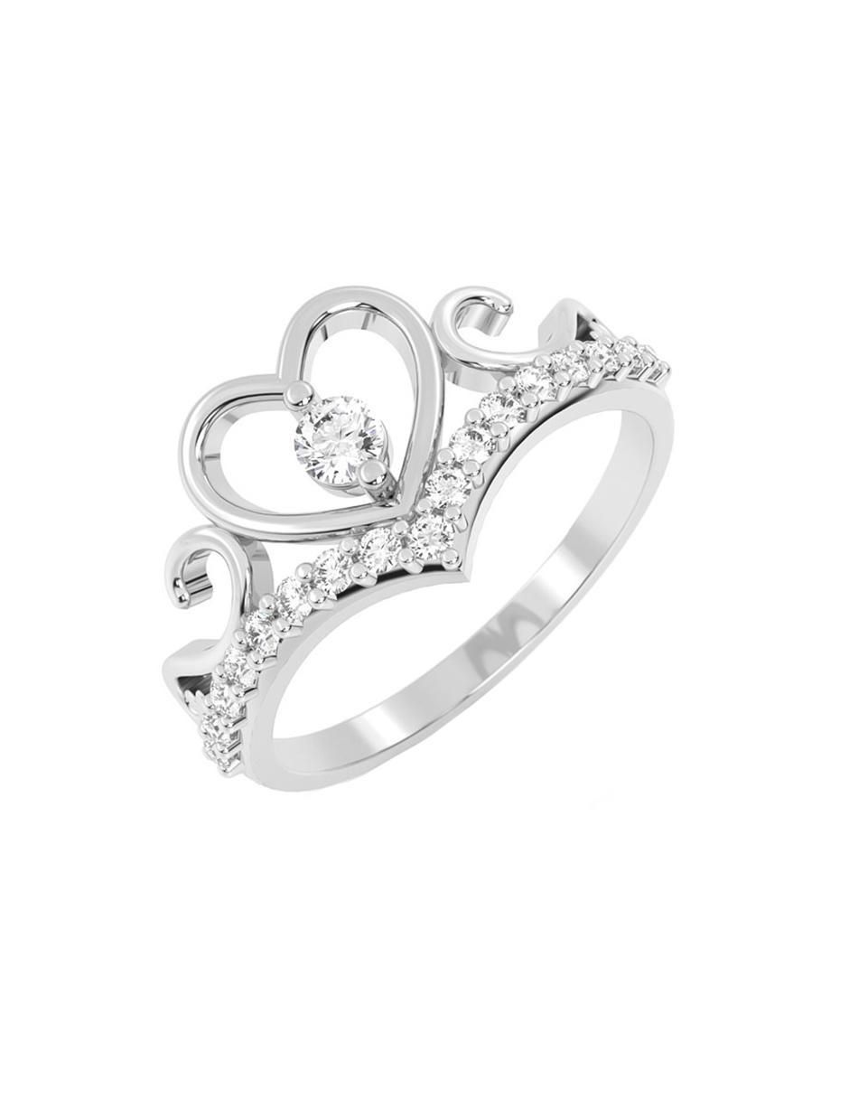 Anillo de corazón 10 k de oro zirconia brillante 2