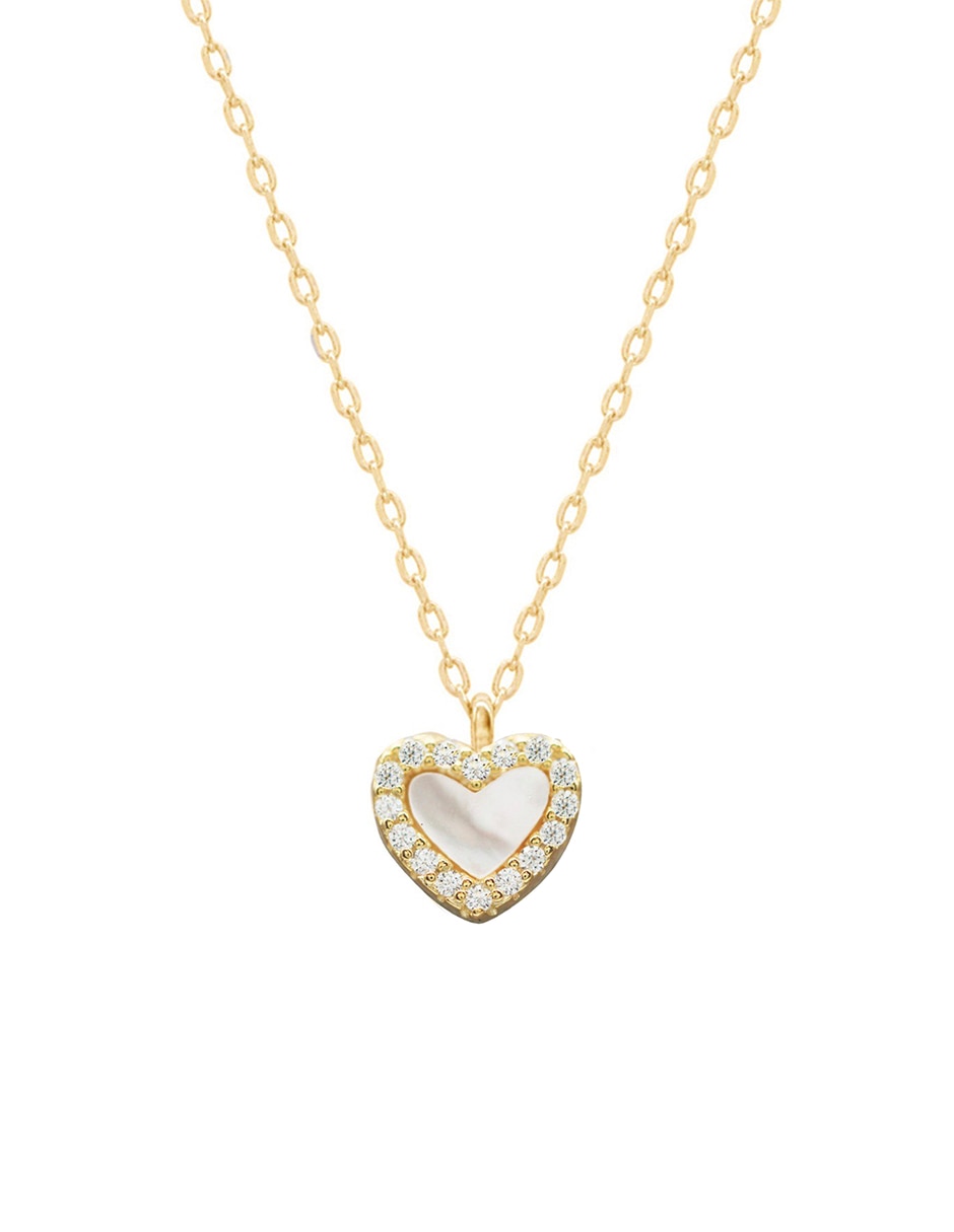 Colgante Y Dije de corazón piedra natural .925 de plata P 925 madre perla 2