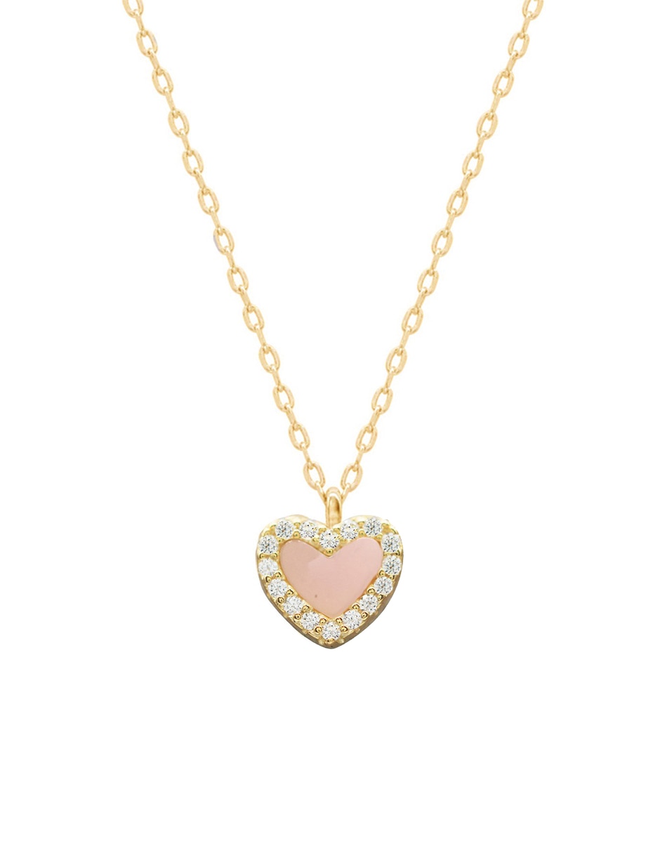 Collar con dije de corazón Piedra Natural .925 de plata P 925