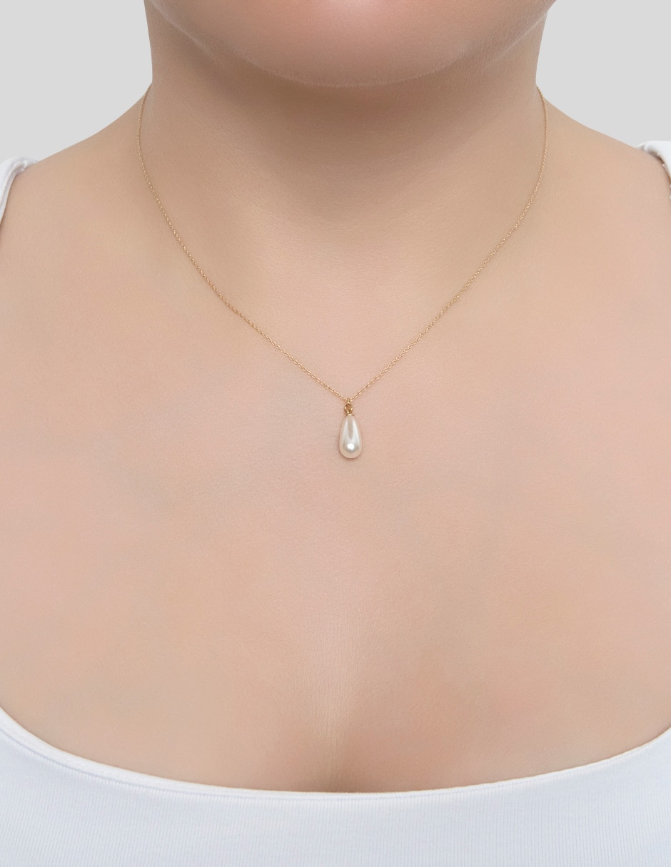 Colgante Y Dije de gota tear drop contempo perla 3