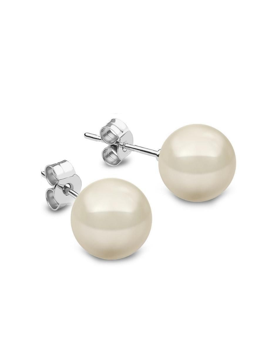 Broqueles redondos Éclair de plata P 925 perla de cristal
