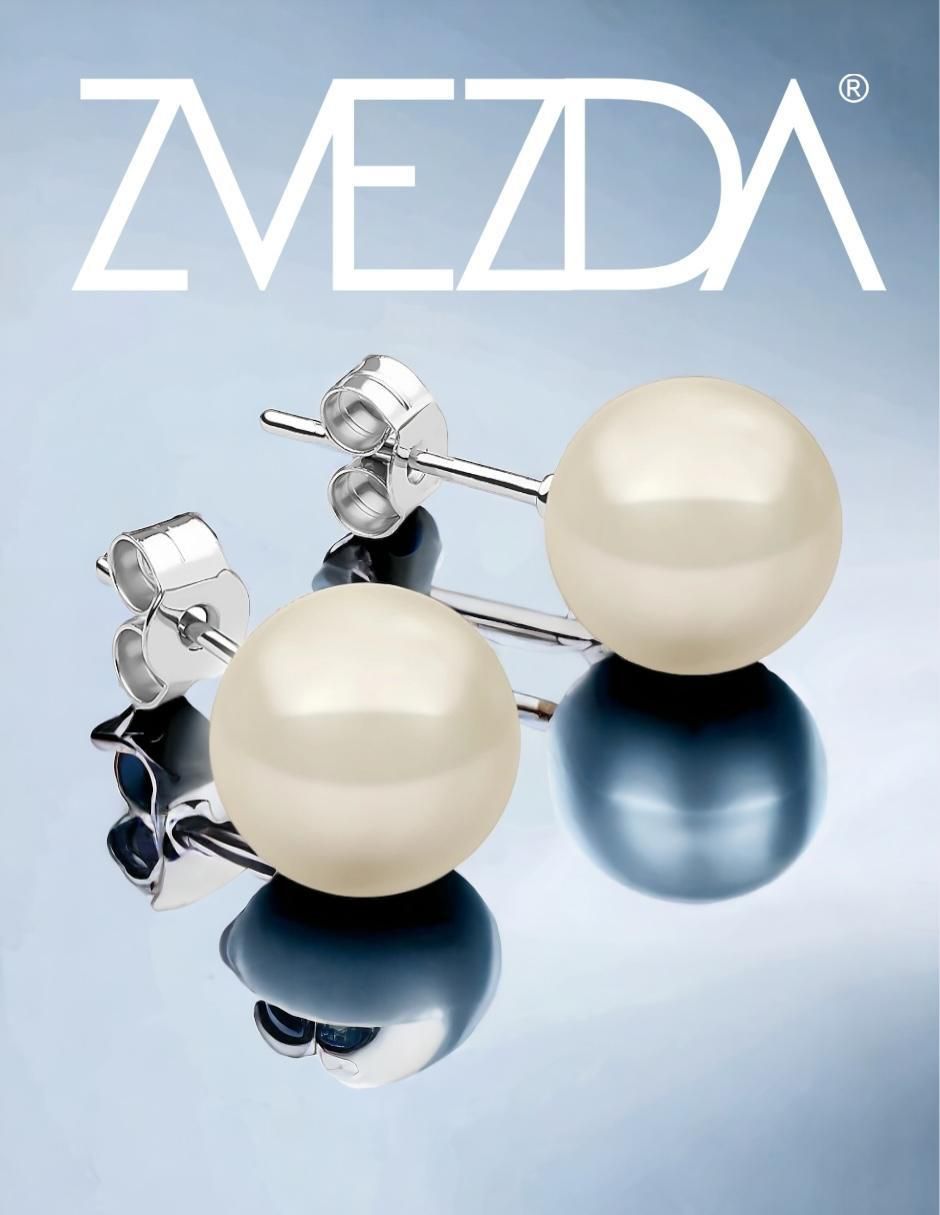 Broqueles redondos Éclair de plata P 925 perla de cristal 2