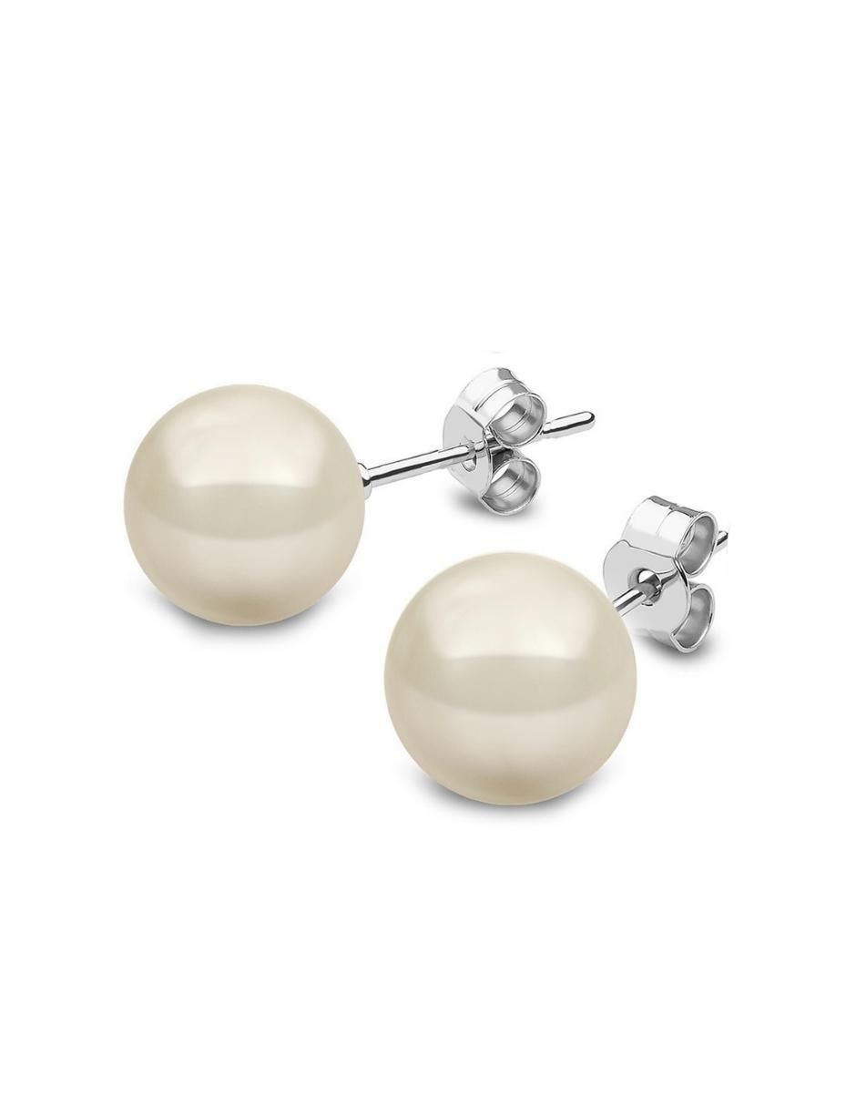 Broqueles redondos Éclair de plata P 925 perla de cristal 3