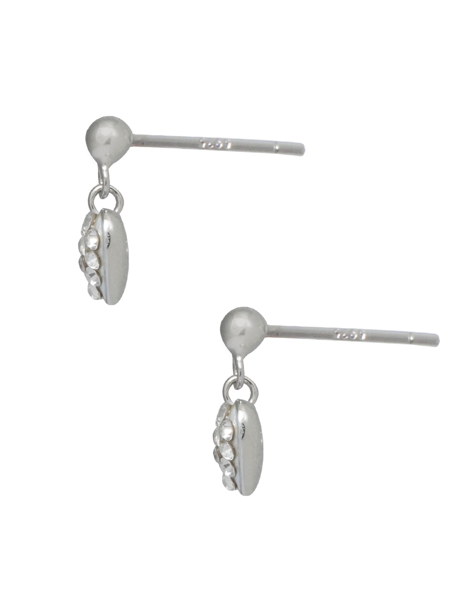 Aretes de corazón Shamballa .925 de plata P 925 con acabado pavé cristal 2