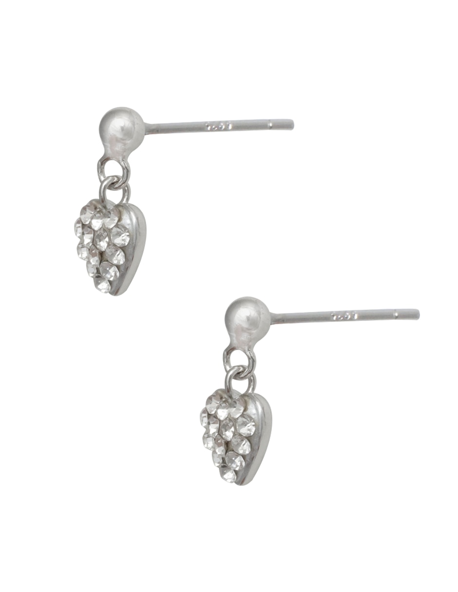 Aretes de corazón Shamballa .925 de plata P 925 con acabado pavé cristal 3