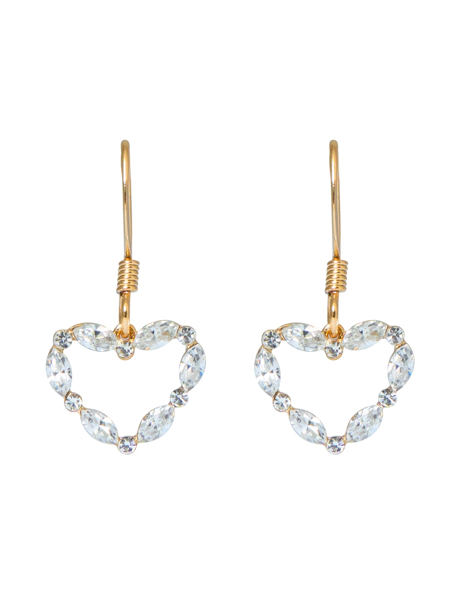 Aretes de corazón Mini Corazones con acabado brillante cristal