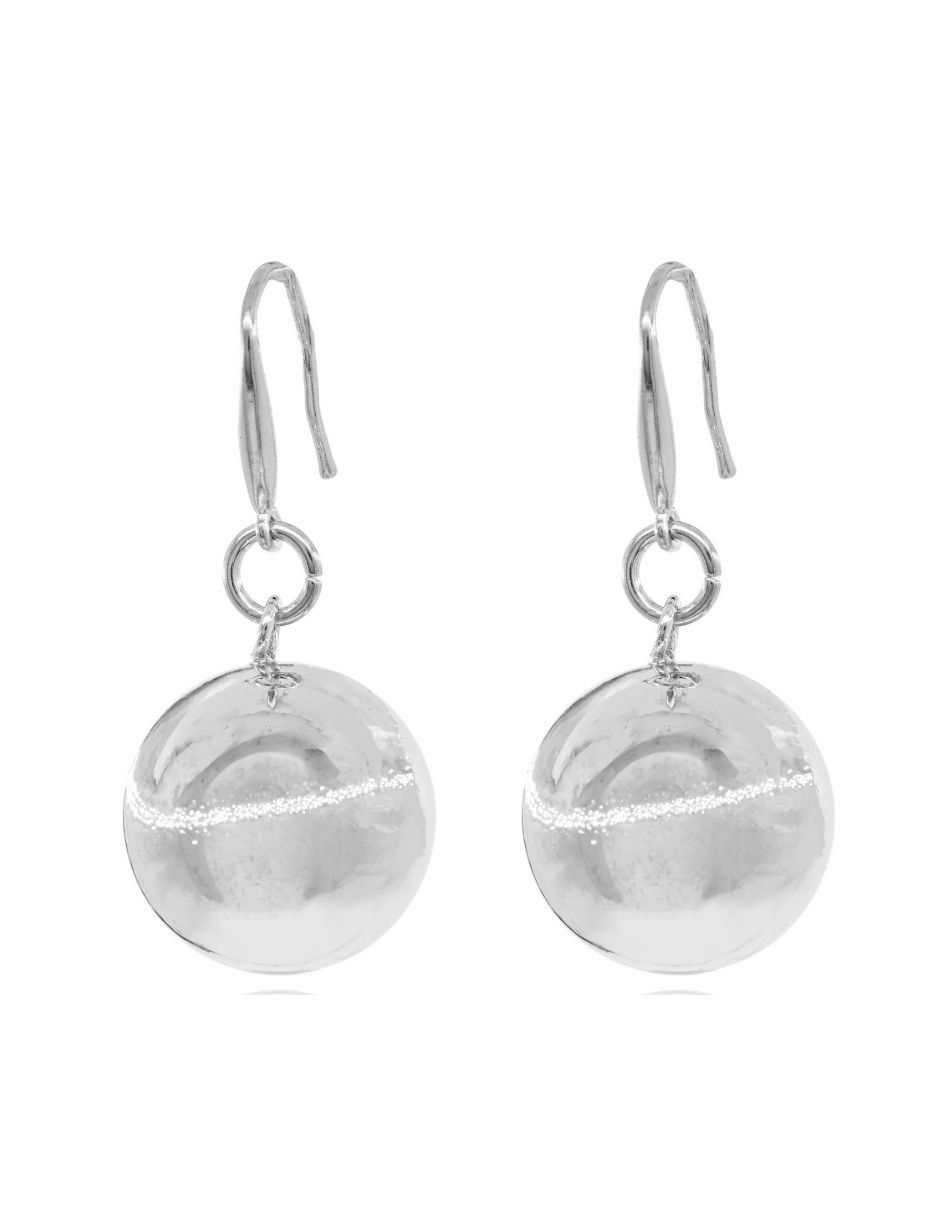 Aretes de esfera Atenas con acabado baño rodio Aretes de esfera Atenas con acabado baño rodio