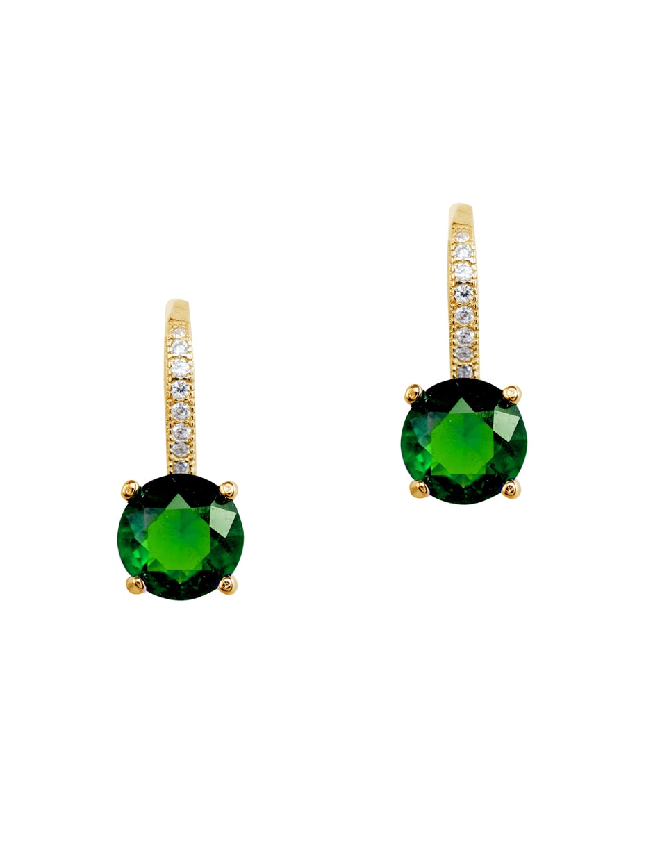 Aretes circulares Glowing de plata P 925 con acabado pavé cristal