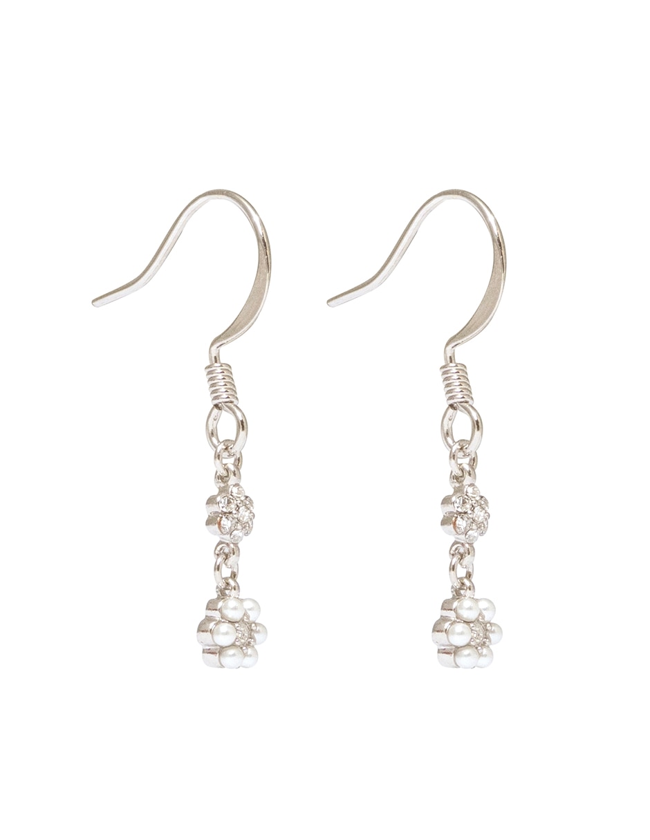 Aretes de flor Destellos De Flores con acabado brillante perla 2