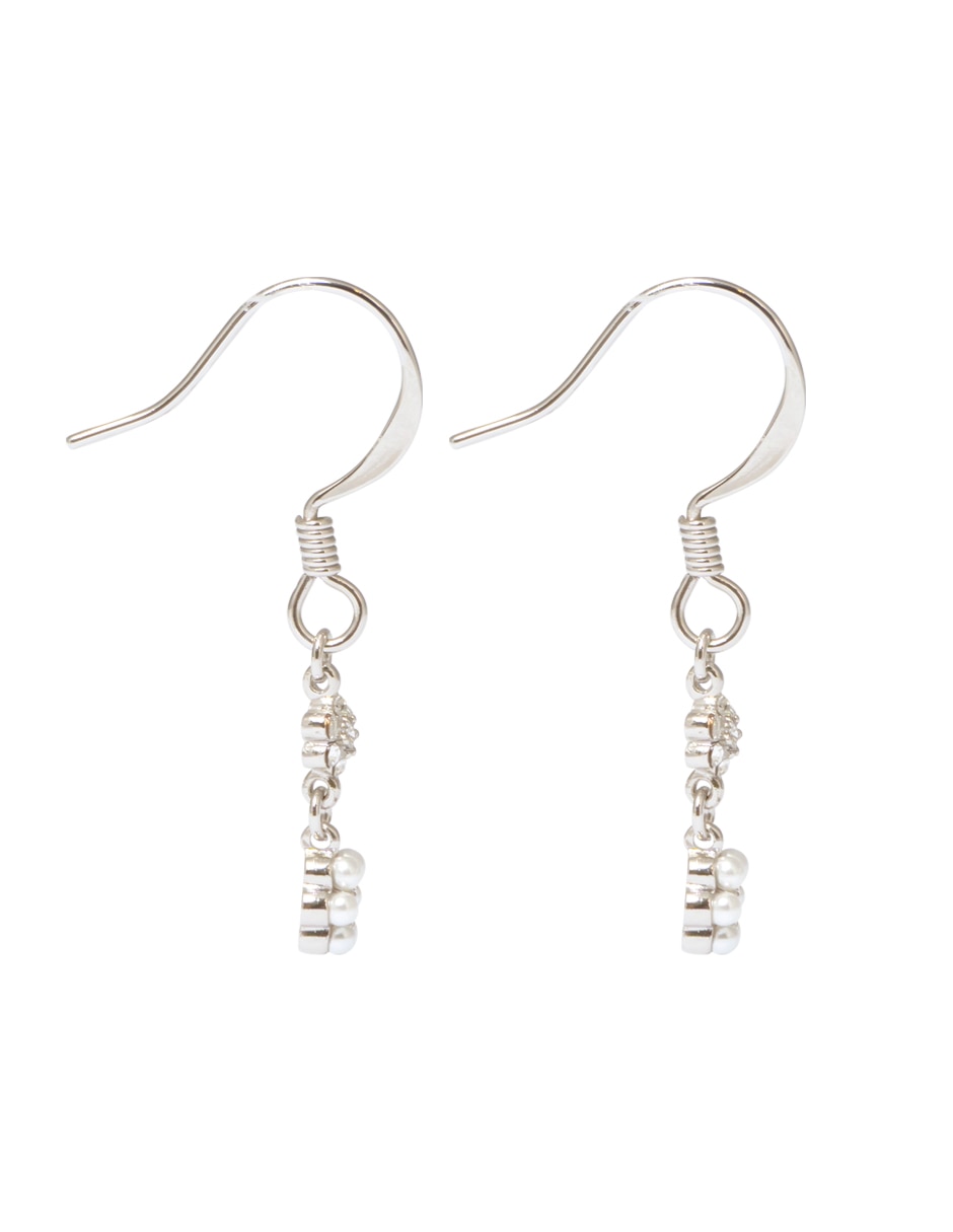 Aretes de flor Destellos De Flores con acabado brillante perla 3