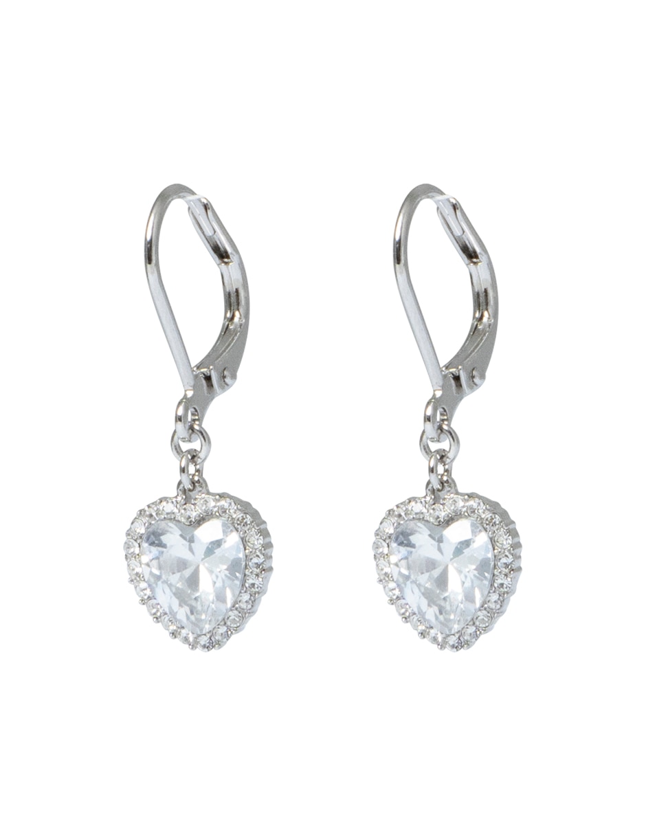 Aretes de corazón Corazón con acabado pavé cristal 2