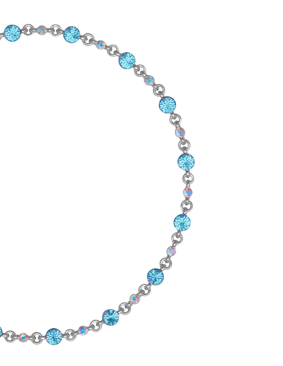 Pulsera Chispitas Aqua con acabado baño rodio 2