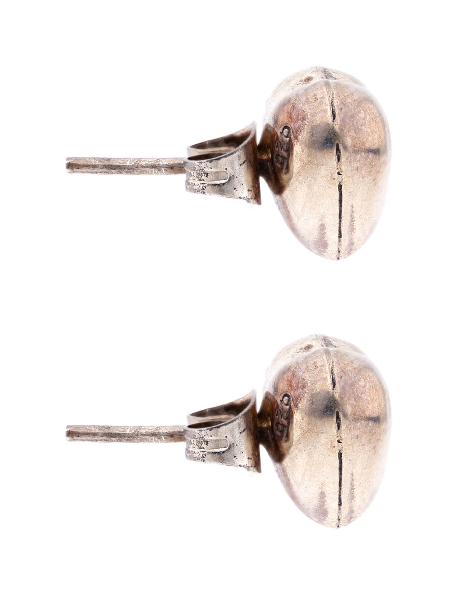 Aretes cortos de corazón de plata P925 con acabado brillante 3