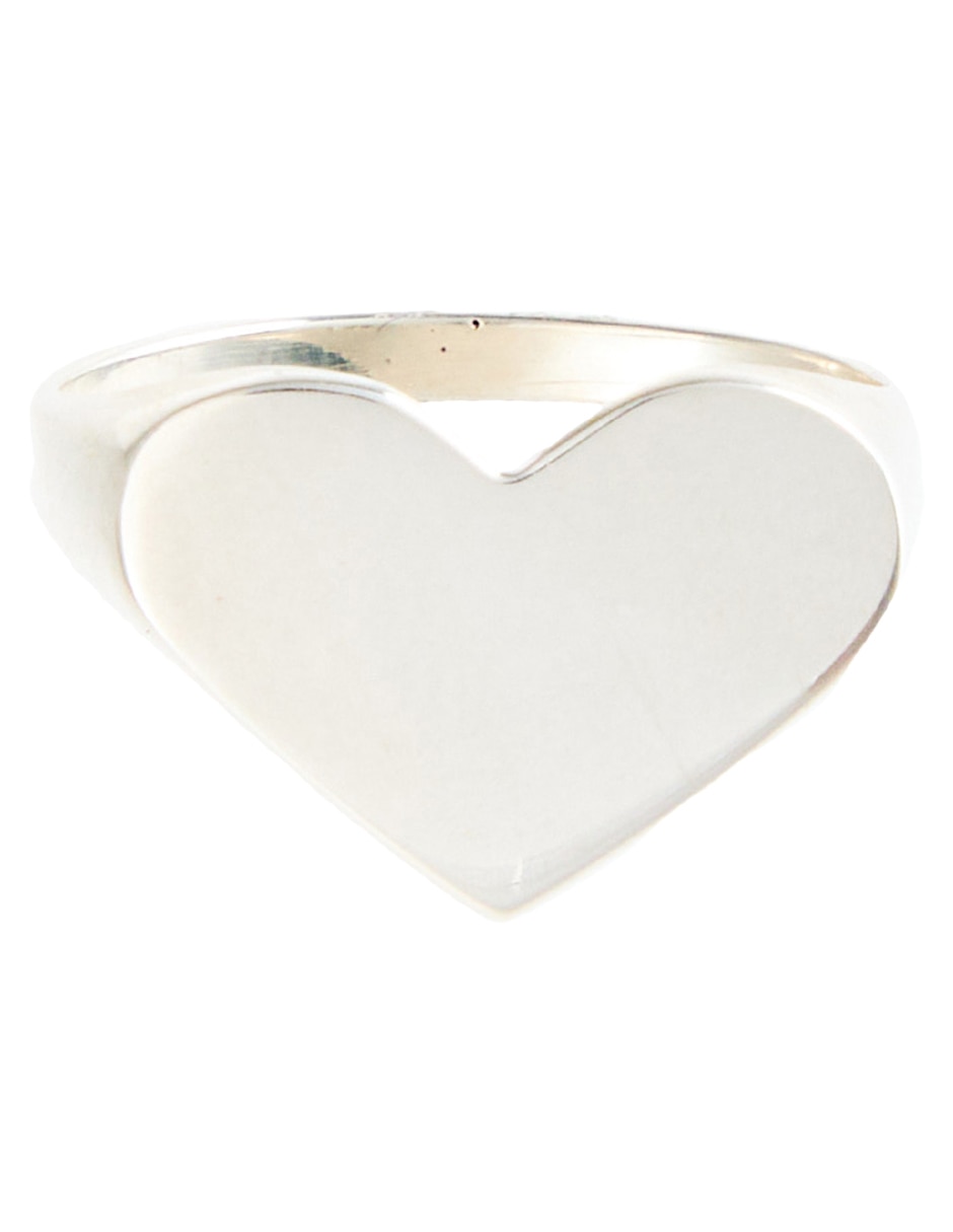Anillo de corazón P 925 de plata brillante