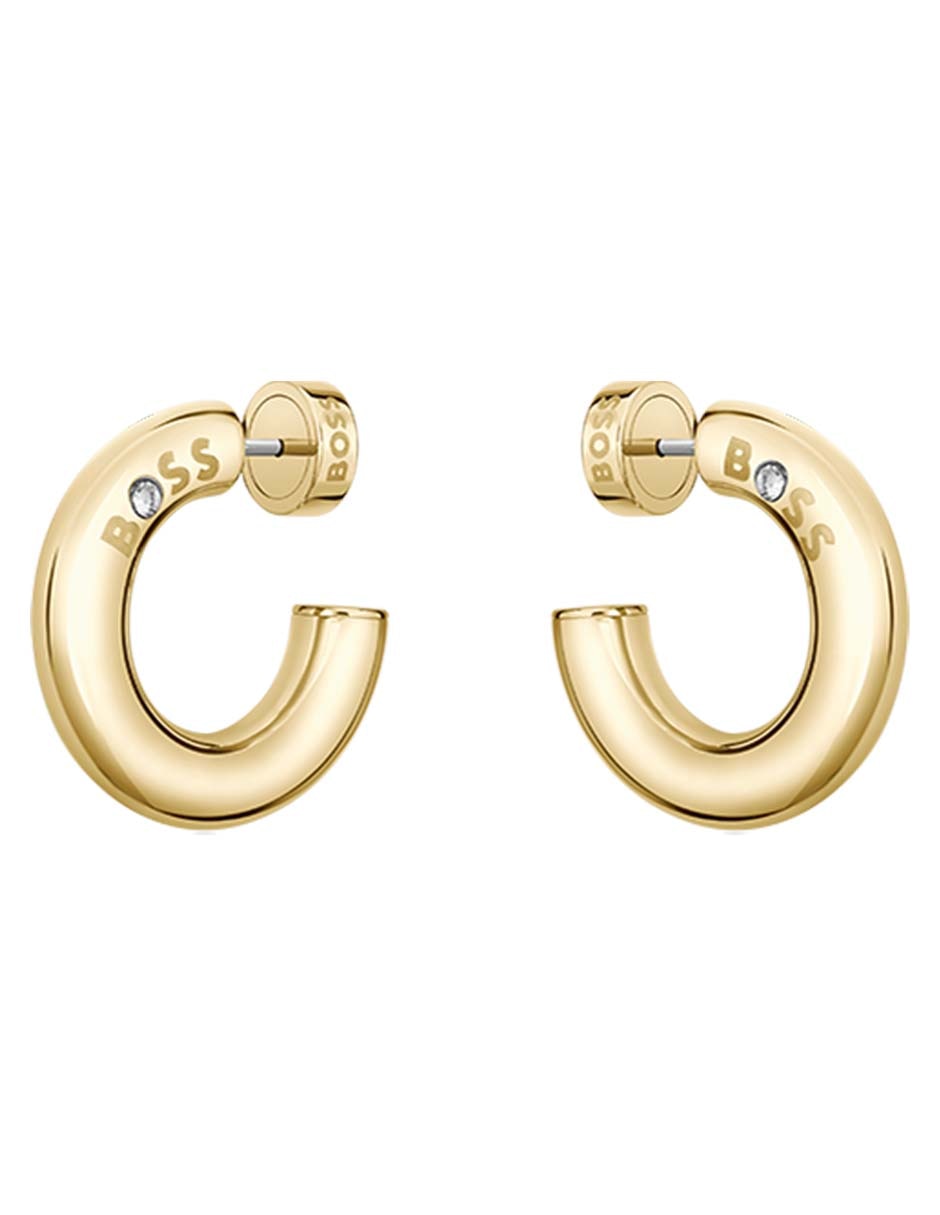Aretes circulares Alive con acabado brillante cristal