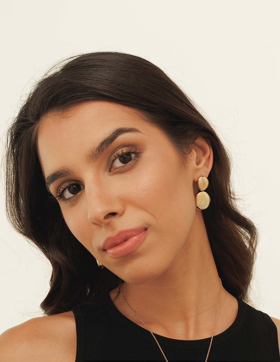 Aretes ovalados Nugget con acabado brillante 4