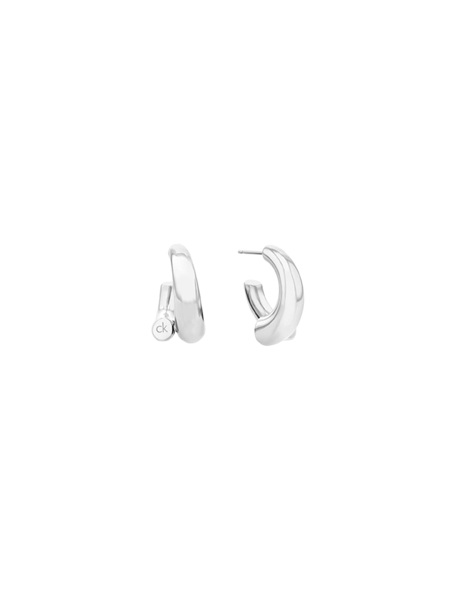 Aretes circulares Ck Spiral con acabado brillante