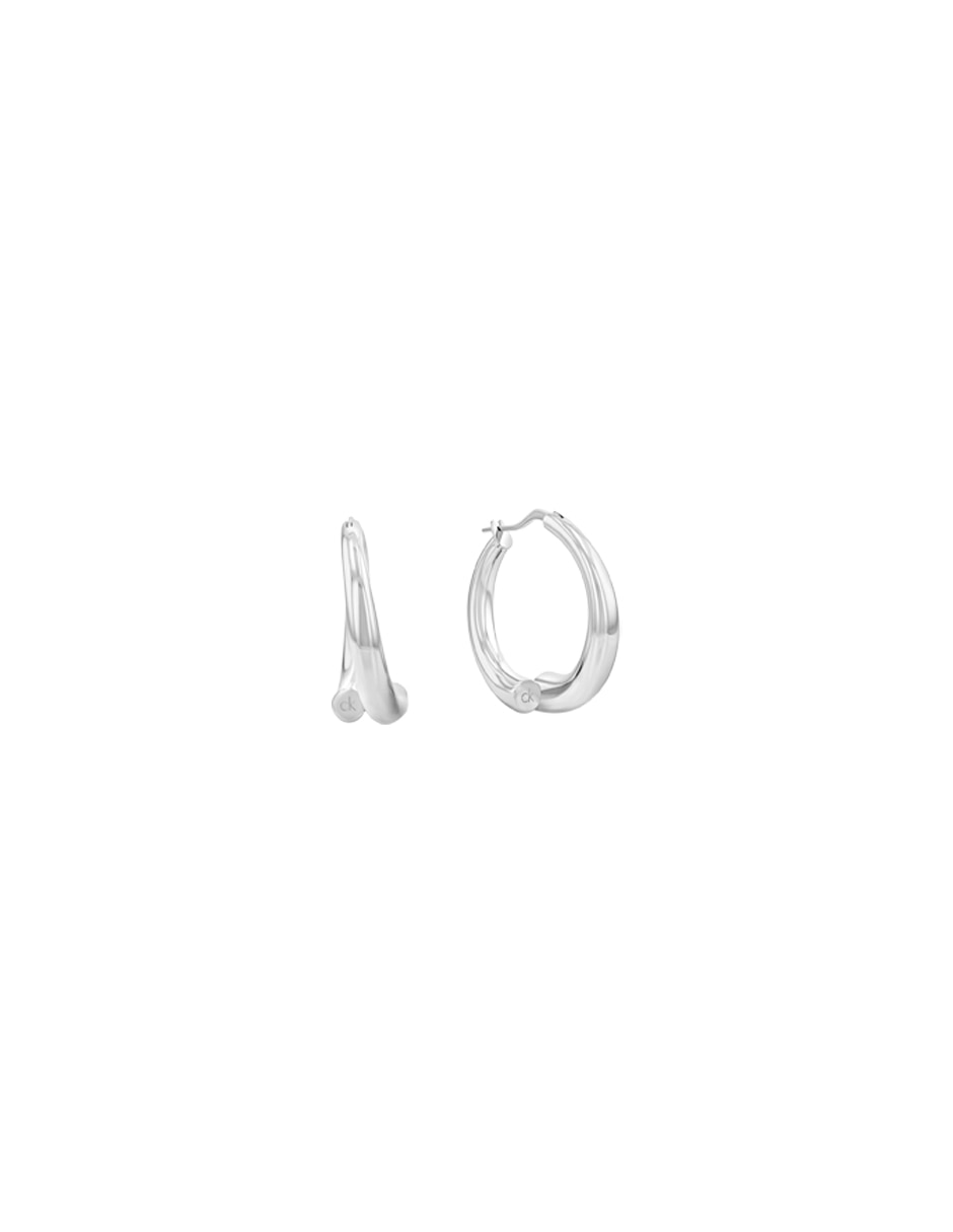 Aretes circulares Ck Spiral con acabado brillante