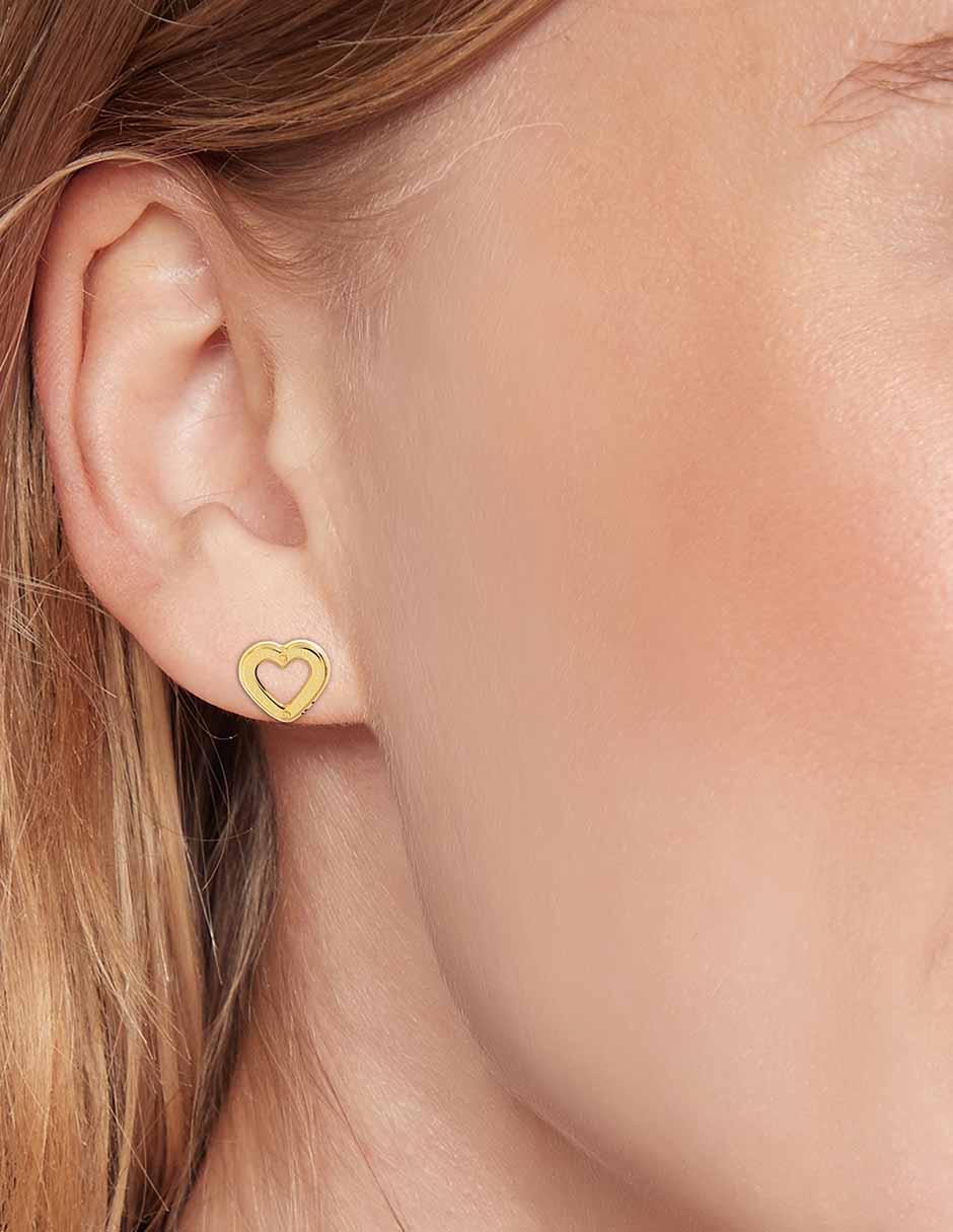 Aretes de corazón Toggle Heart con acabado brillante 3