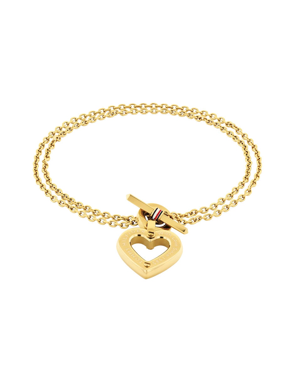 Pulsera Toggle Heart con acabado brillante