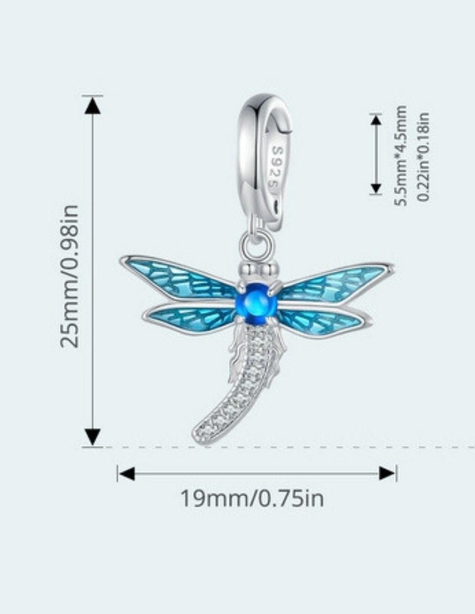 Charm de libélula de plata P 925 4