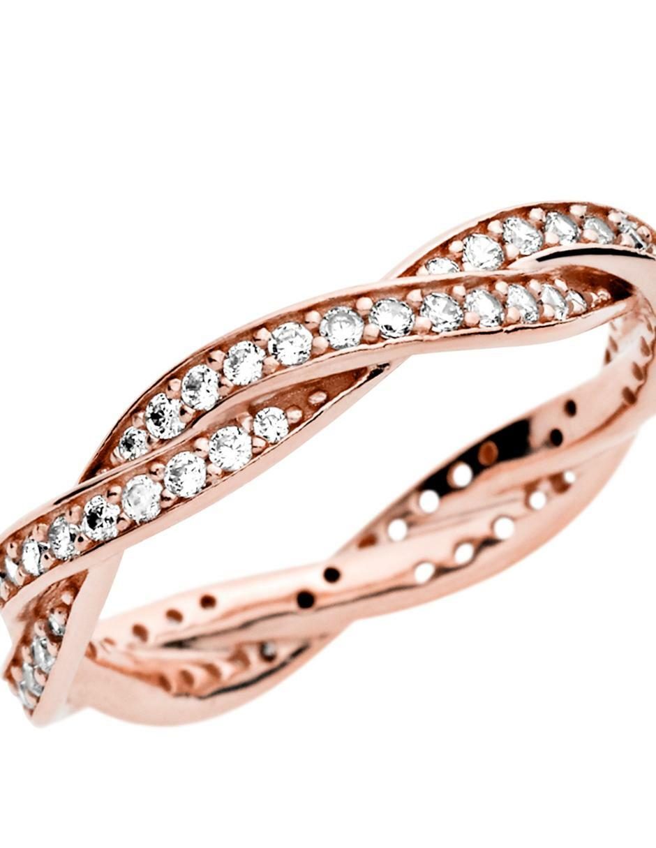 Anillo Timeless de plata P 925 zirconia cúbica con acabado baño de oro rosa 2