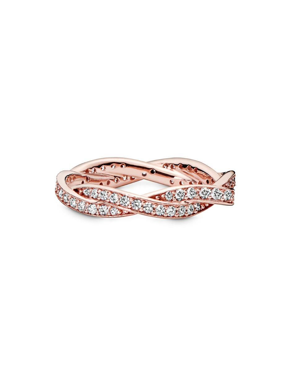 Anillo Timeless de plata P 925 zirconia cúbica con acabado baño de oro rosa 4