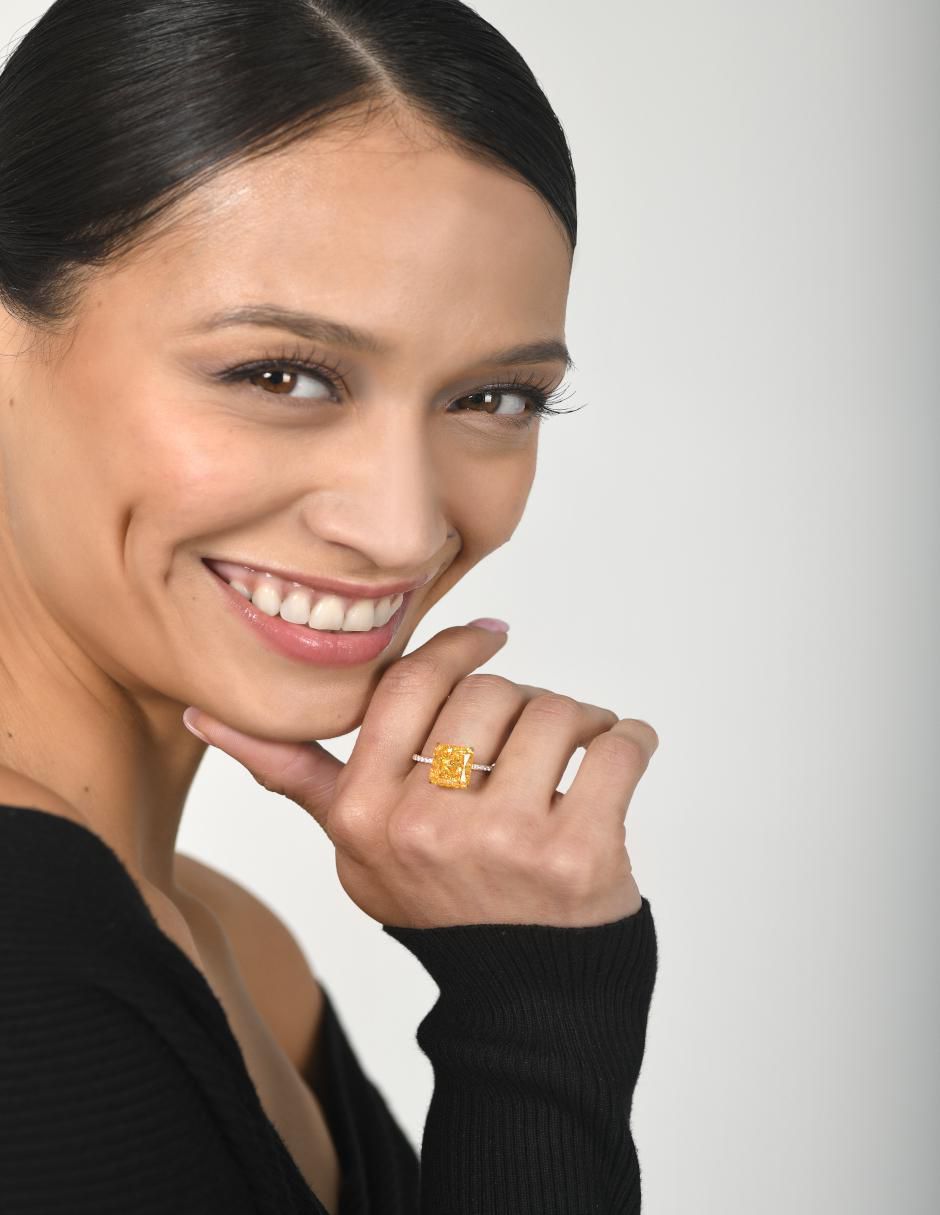 Anillo rectangular P 925 de plata zirconia brillante 5