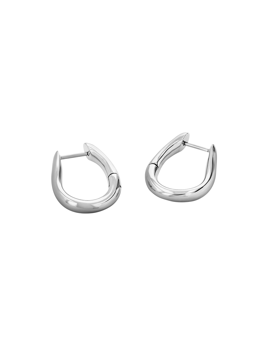Aretes de aro Ck Statement Links con acabado brillante 3
