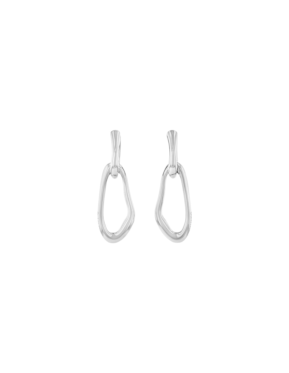 Aretes de aro Ck Statement Links con acabado brillante 4