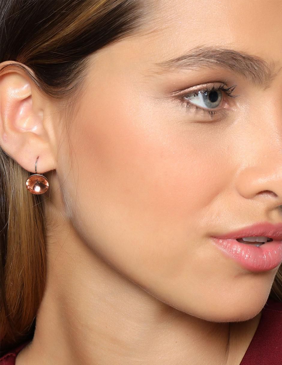 Aretes circulares Summer con acabado brillante cristal 3