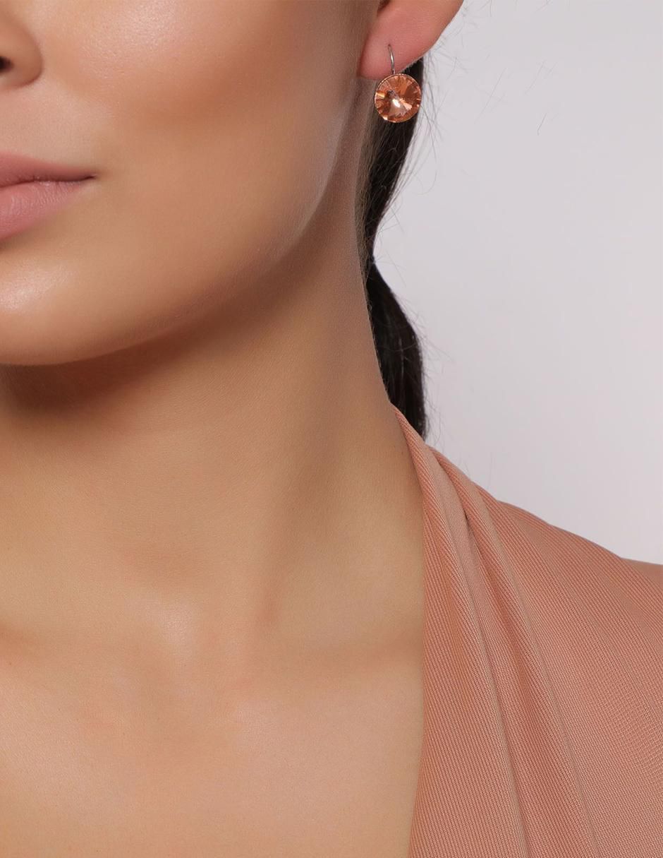 Aretes circulares Summer con acabado brillante cristal 4