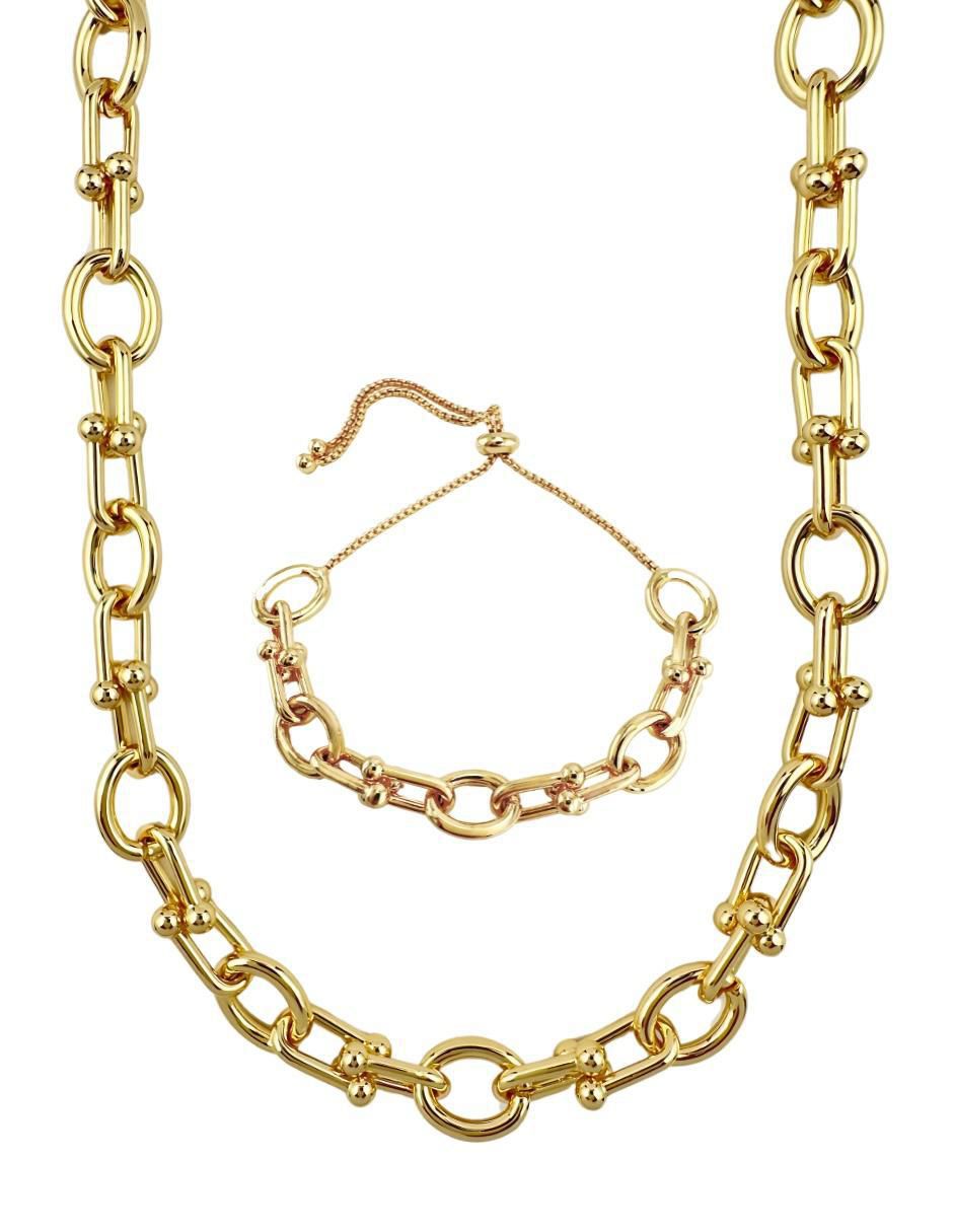 Collar y pulsera Aurore de chapa de oro 18 k Collar y pulsera Aurore de chapa de oro 18 k
