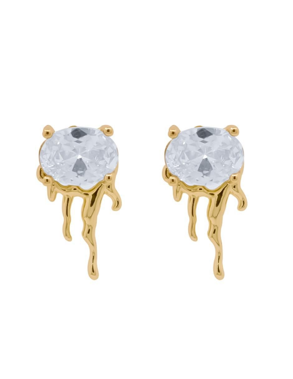 Aretes con acabado brillante zirconia Aretes con acabado brillante zirconia