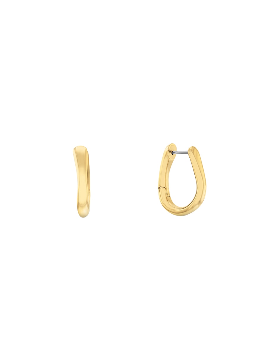Aretes de aro Ck Statement Links con acabado brillante