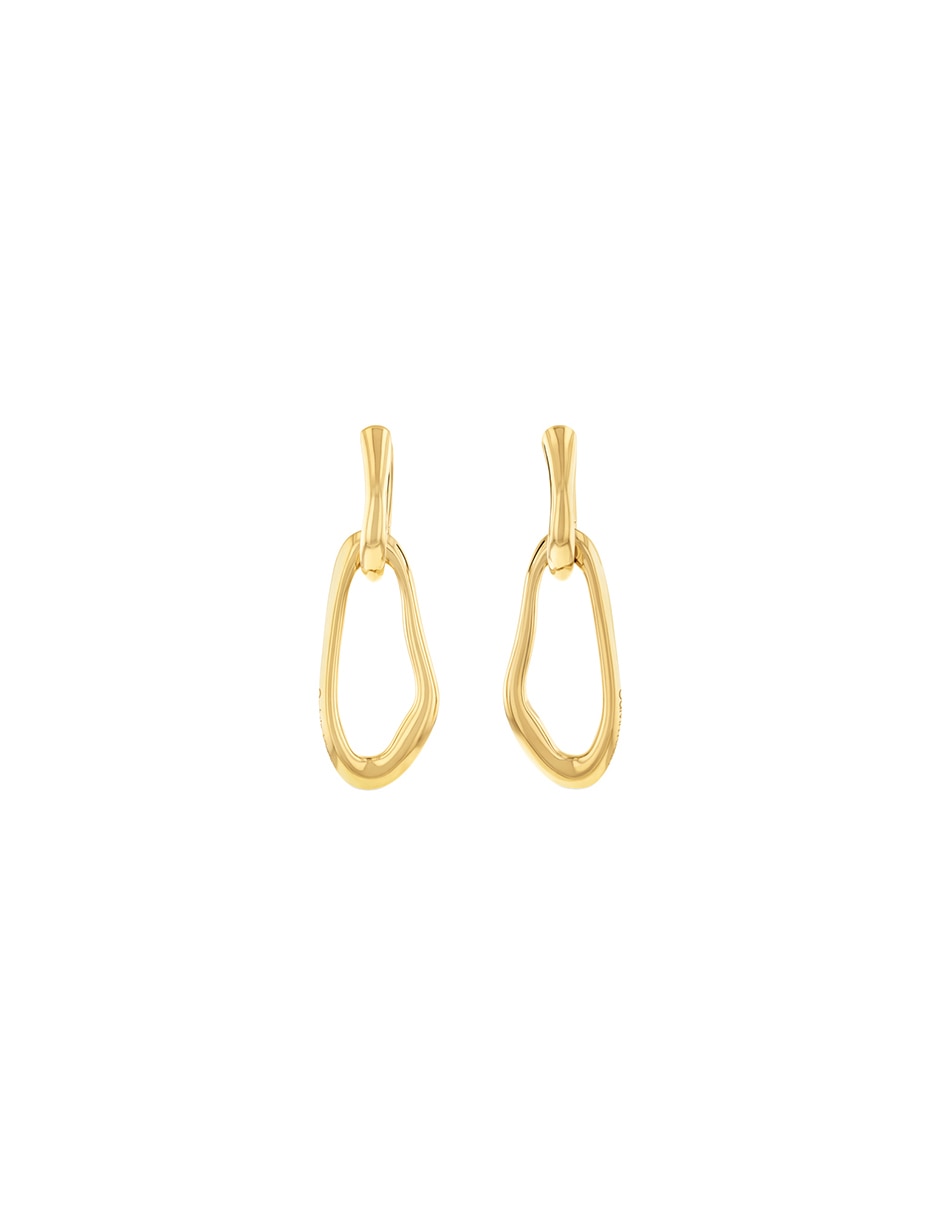 Aretes de aro Ck Statement Links con acabado brillante 3