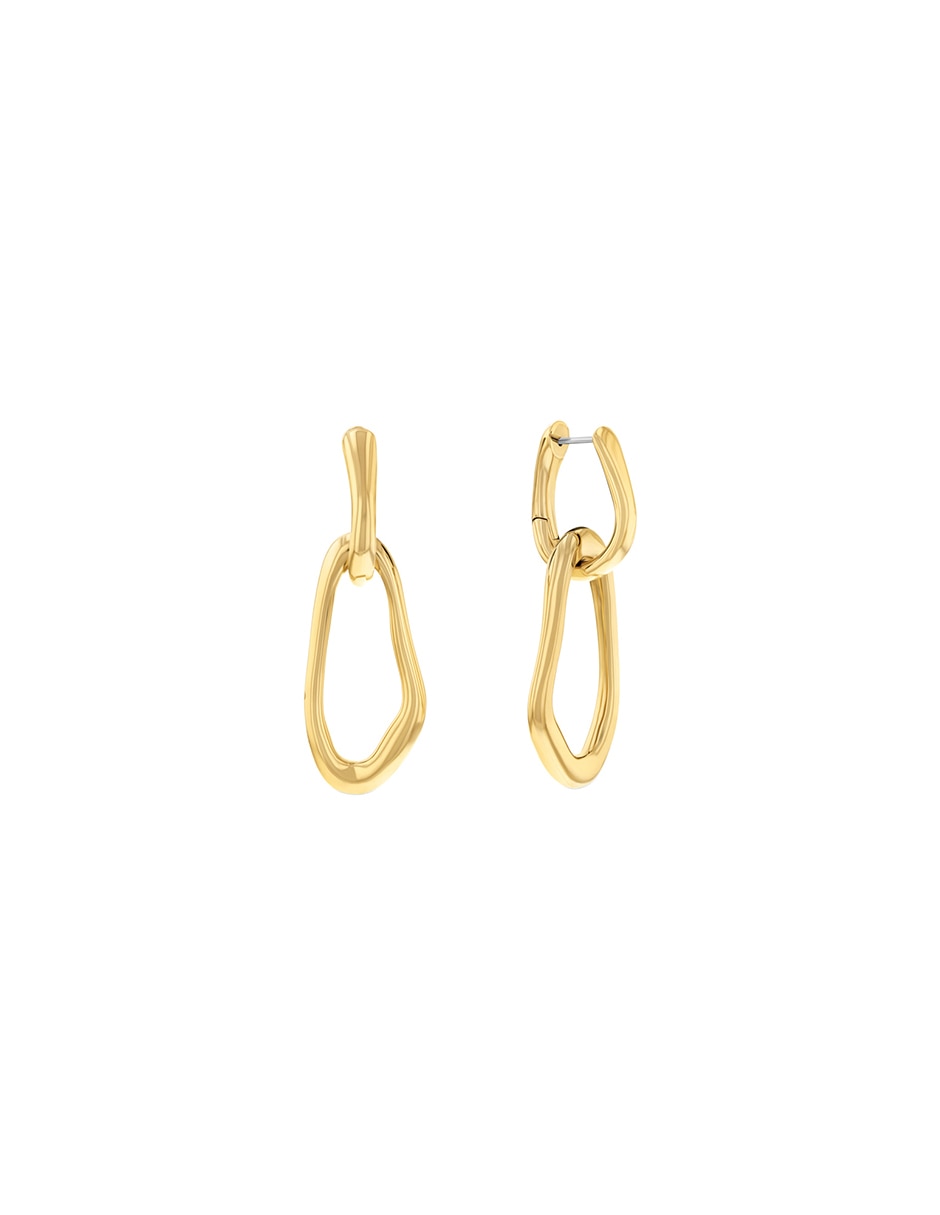 Aretes de aro Ck Statement Links con acabado brillante 4