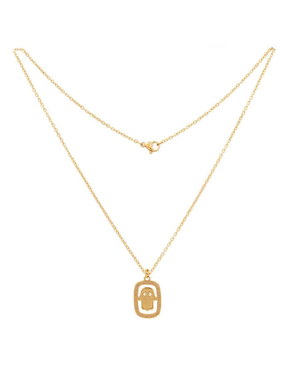 Collar con dije de mano de fátima 3