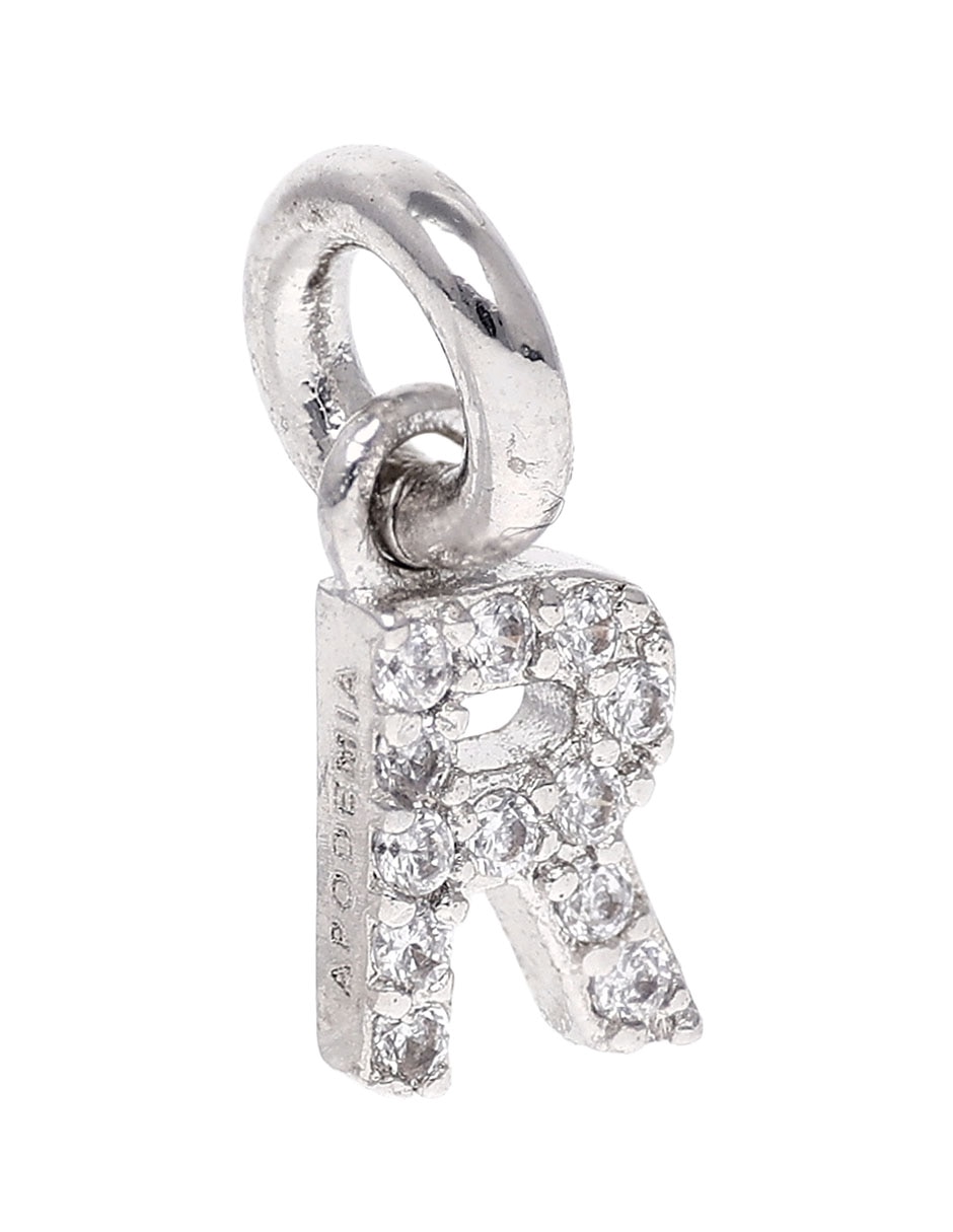 Dije de letra R de plata P 925 circonita 2
