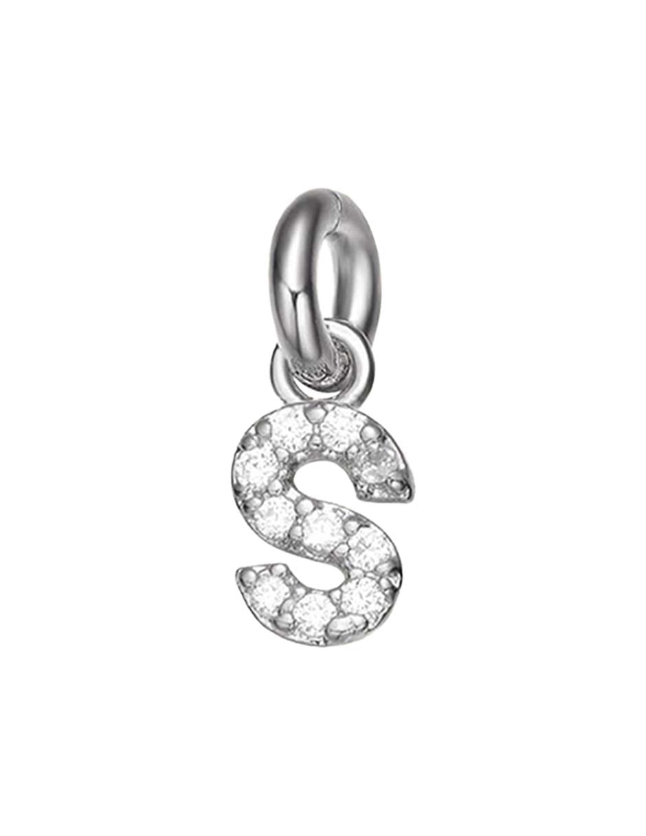 Charm De Plata De Ley Letra Pequeña Con Inicial Q .925 X 1