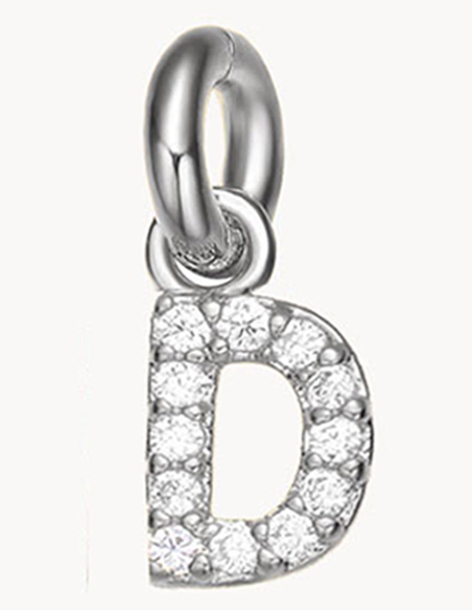Charm de letra d de plata P 925 circonita Charm de letra d de plata P 925 circonita