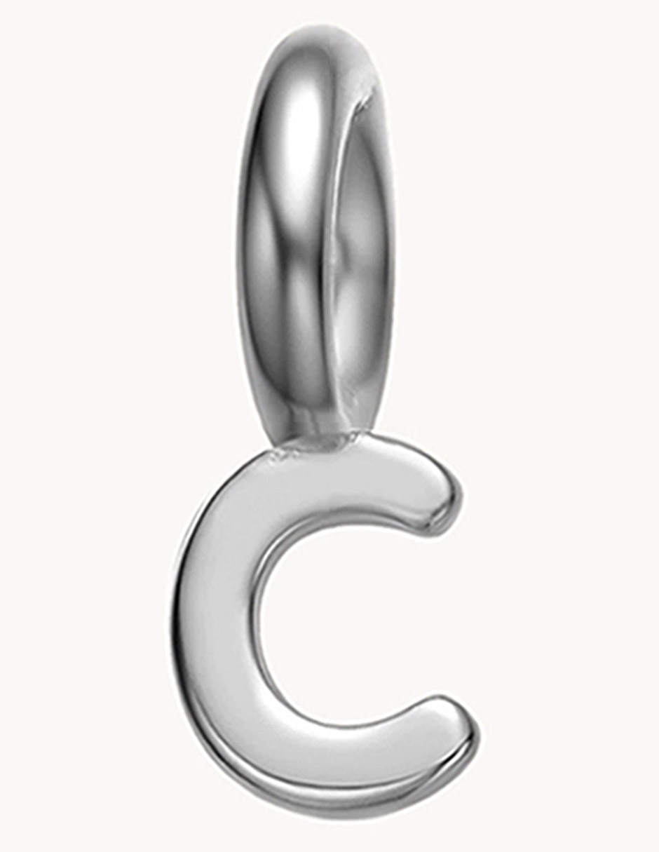 Charm de letra c classic de plata P 925 Charm de letra c classic de plata P 925