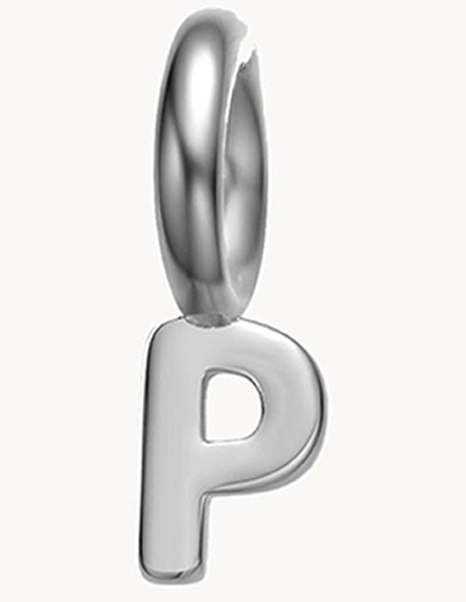 Charm de letra p classic girl power de plata
