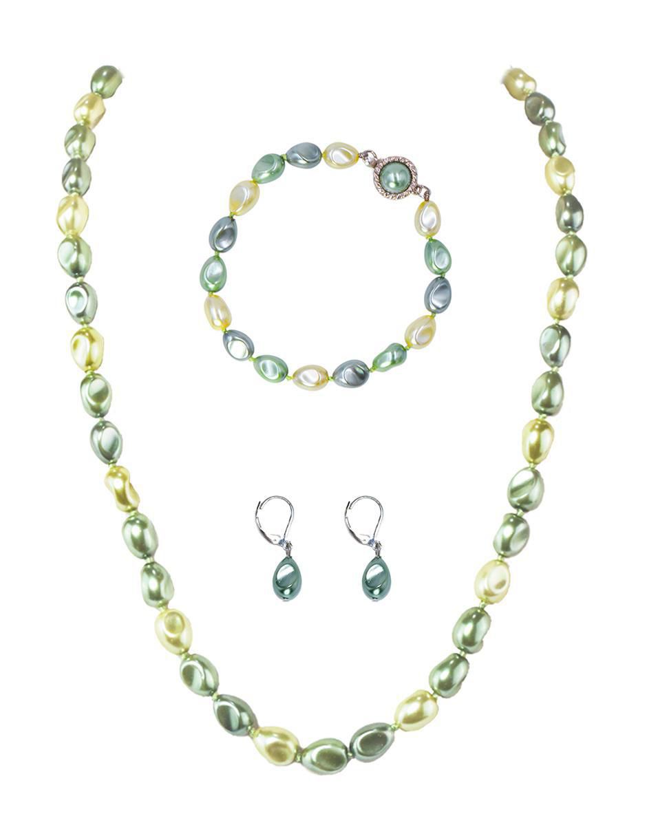 Aretes, collar y pulsera Perlas de Mallorca perla 2
