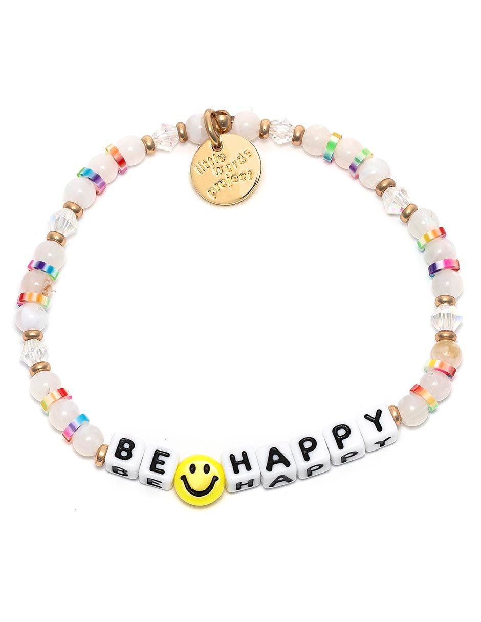 Pulsera Be Happy con acabado chapa de oro