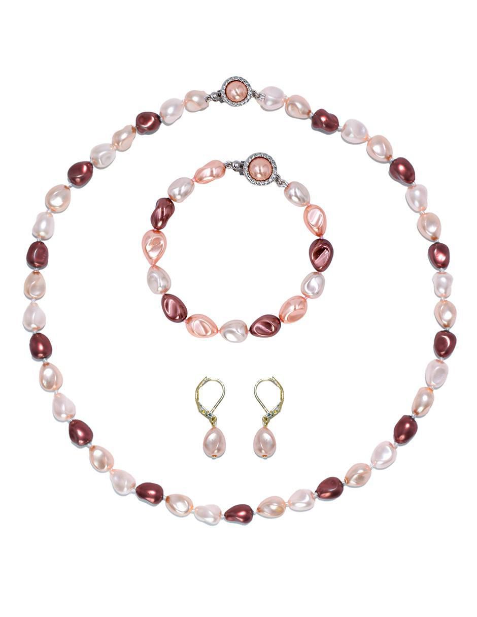 Aretes, collar y pulsera Perlas de Mallorca perla 2