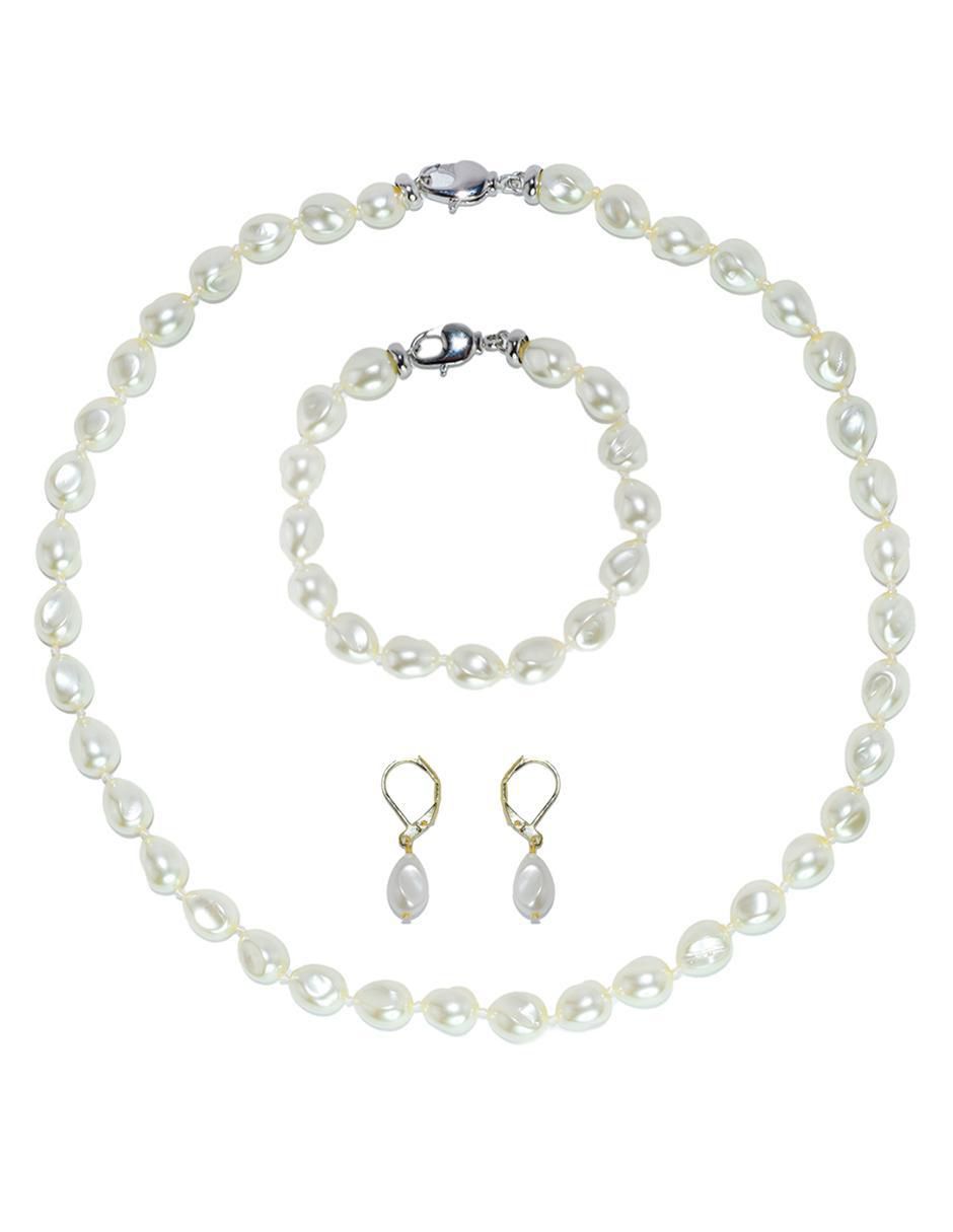 Aretes, collar y pulsera Perlas de Mallorca perla 2