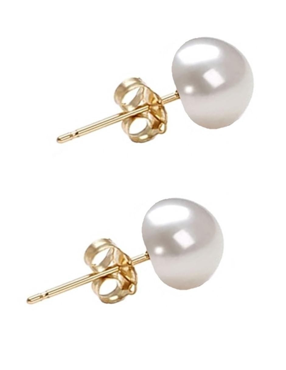 Aretes y collar de oro 14 k perla 3