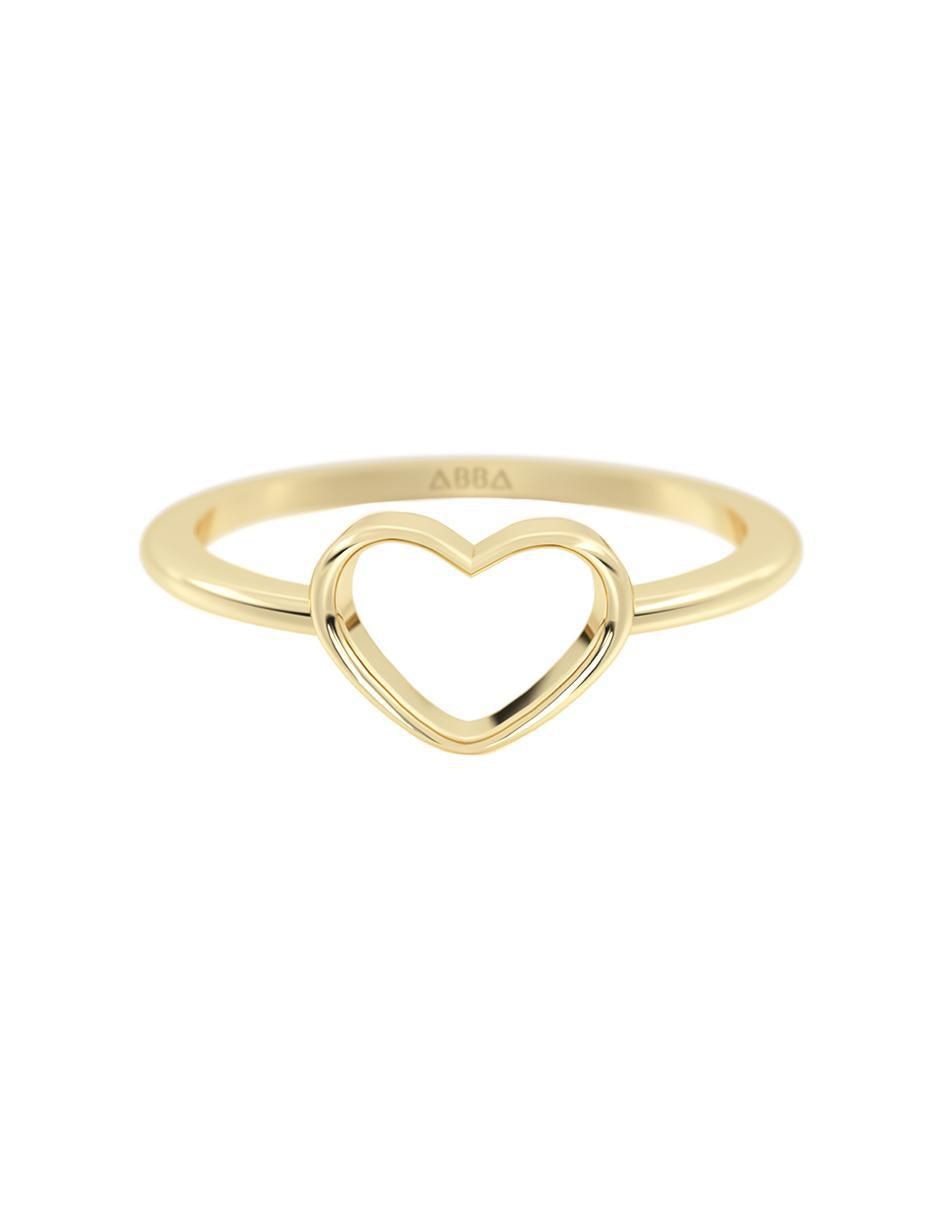 Anillo de corazón 10 k de oro brillante